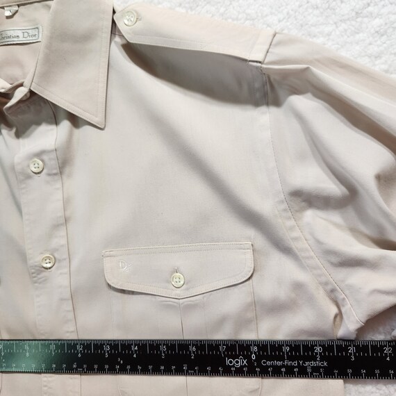 VTG Christian Dior Military Style Shirt Men's Med… - image 8