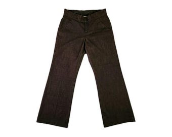 Lee High Waisted Pants Womens 4 Petite Brown Straight Leg Mid Rise Trousers
