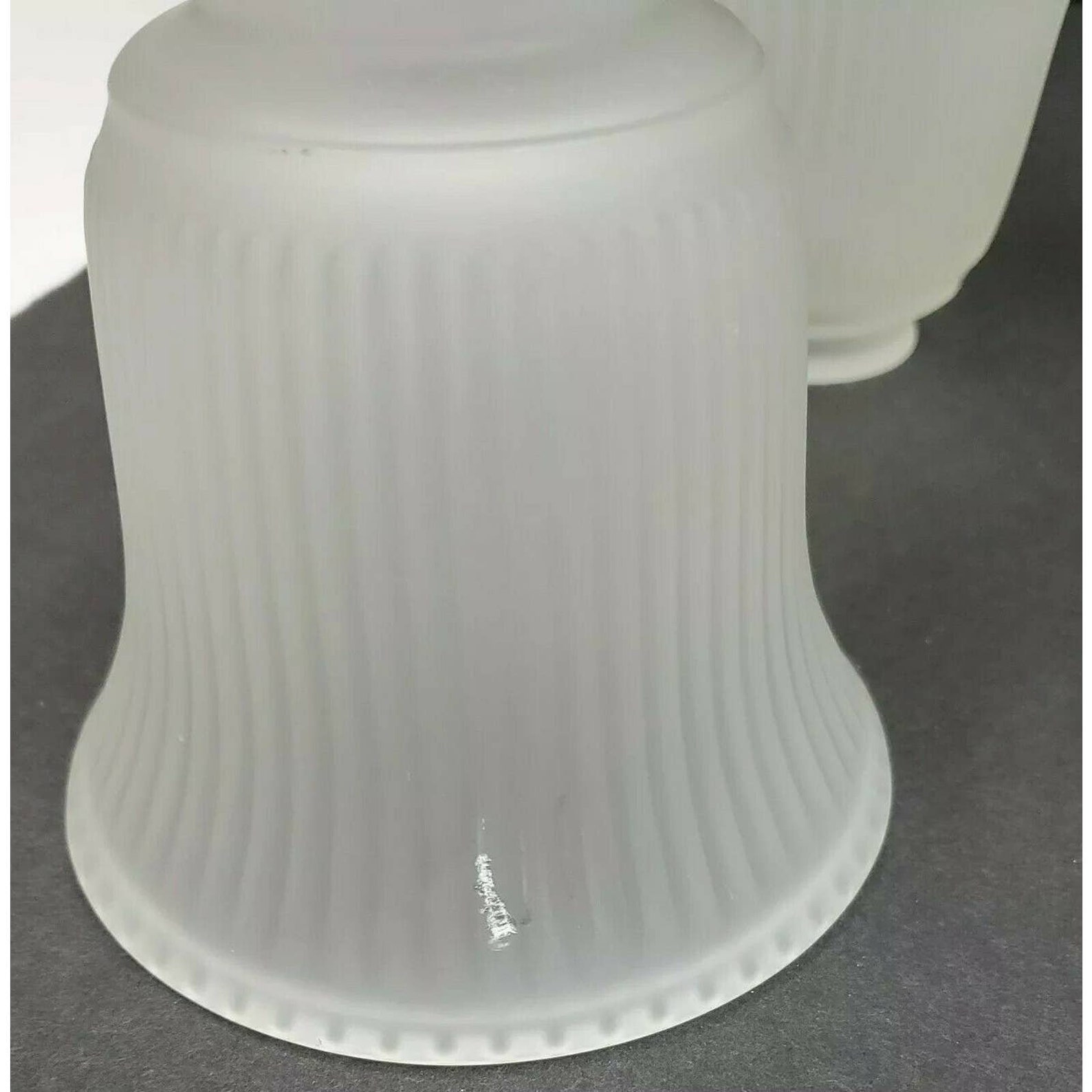 Frosted Ridged Bell Glass Lamp Globes Shades Ceiling Fan Light Etsy