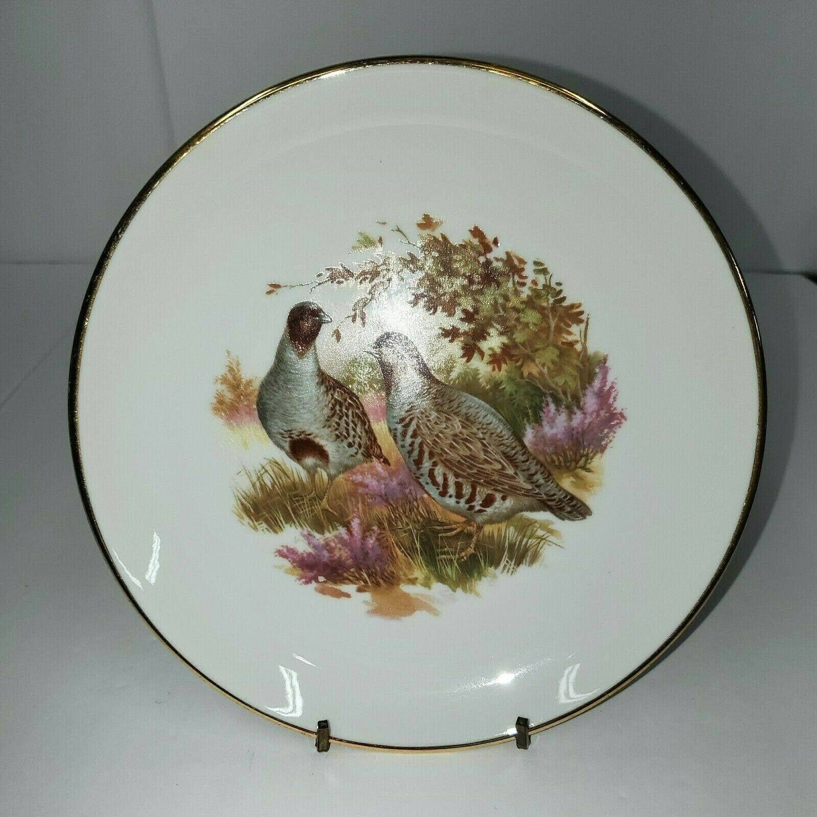 JKW Western Germany Quail Porcelain Plate with Gold Trim Etsy