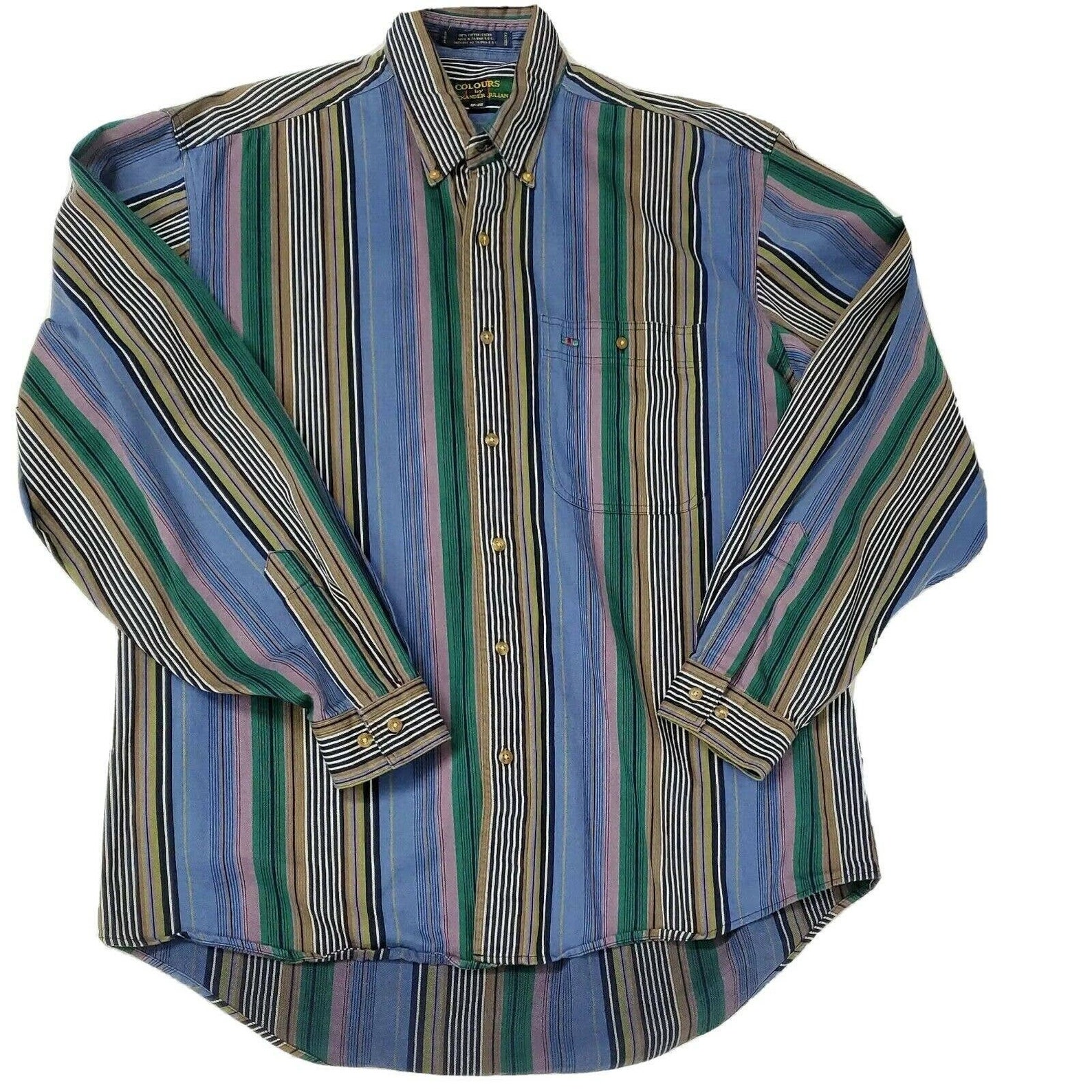 Colours By Alexander Julian Multicolor Button Down Shirt Men Etsy