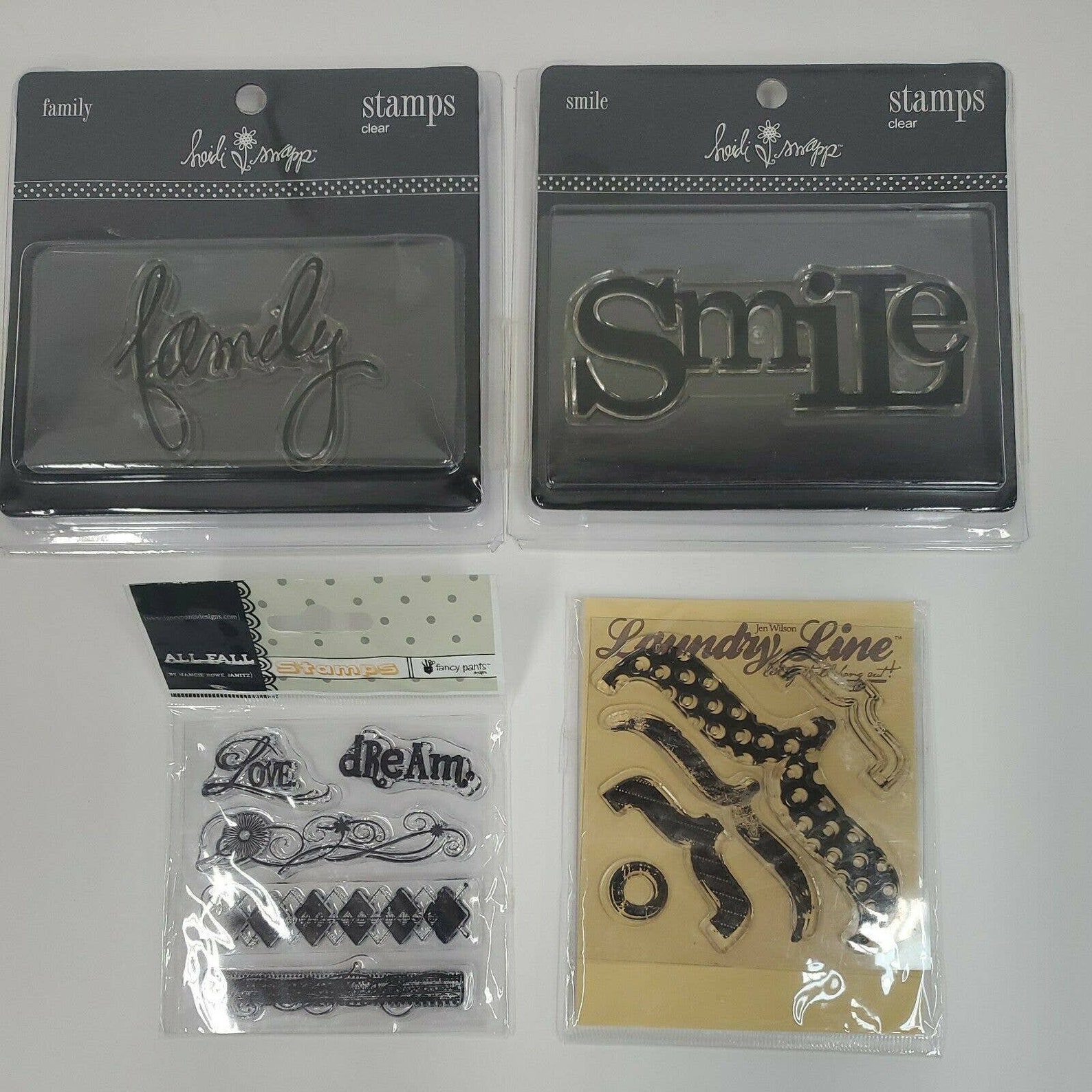 Clear Acrylic Cling Stamps Lot Of 4 Etsy