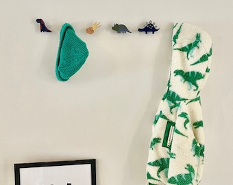 Dinosaur Wall Hooks, Dinosaur Bedroom Decor, Dinosaur Wall Pegs, Dinosaur Hooks, Dinosaur Bedroom Gift, Kids Wall Hooks, Dinosaur Theme Room