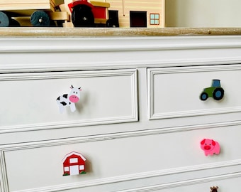 Farm Animal Drawer Handles, Animal Bedroom Decor, Farm Animal Drawer Knobs, Animal Wardrobe Handles, Animal Bedroom Gift, Kids Drawer Knobs