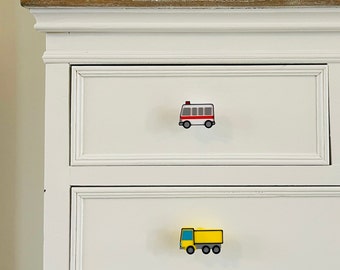 Vehicle Drawer Handles, Vehicle Nursery Decor, Car Drawer Knobs, Construction Theme Handles, Car Nursery Accessories, Vehicle Theme Nursery