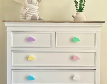Cloud Drawer Handles, Cloud Nursery Decor, Cloud Drawer Knobs, Cloud Wardrobe Handles, Girls Nursery Accessories, Cloud Theme Nursery