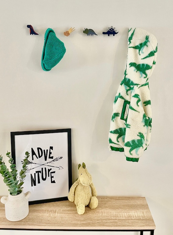 Dinosaur Wall Hooks, Dinosaur Bedroom Decor, Dinosaur Wall Pegs, Dinosaur Hooks, Dinosaur Bedroom Gift, Kids Wall Hooks, Dinosaur Theme Room