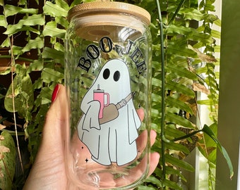 BooJee Ghost Glass Can, Boojee Glass Tumbler, Cute Ghost Cup, Iced Coffe Class,  Ghost Stanely Tumbler, Ghost Belt Bag