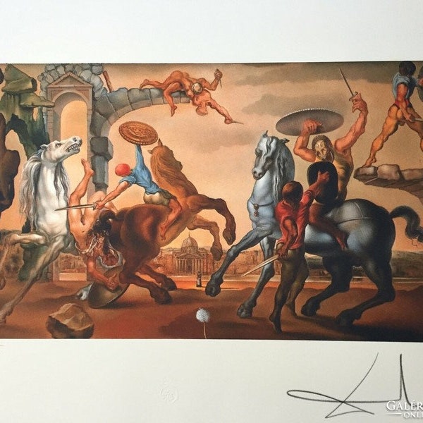 Salvador Dali (1904-1989) - bataille autour d'un pissenlit (limited edition lithograph)
