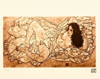 Egon Schiele (1890-1918) - nude (limited edition print)