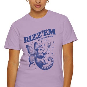 Rizz Em With The Tism Vintage Shirt, Retro Funny Possum Graphic Shirt, Autism Awareness, Possum Tee, Funny Women&#39;s Comfort Colors T-shirt