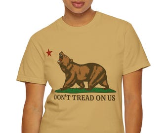 California Shirt, Don't Tread On Us Shirt, California Bear Shirt, California Republic Bear, Saving Democracy Comfort Colors Unisex T-shirt