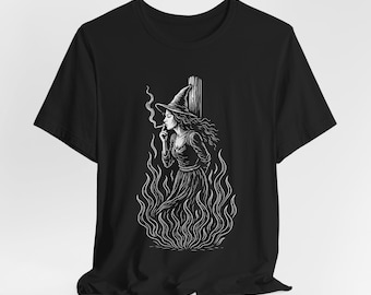Salem Witch Shirt, Witch Trial Burning Tee, Halloween Gift Shirt, Wicca Occult Witchy Tee, Gothic Witchy Tee, Dark Aesthetic Tee