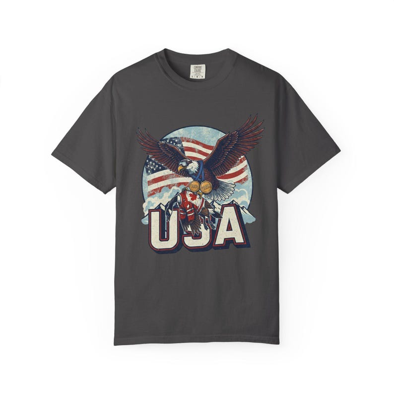 Funny USA Ice Hockey Eagle, USA Champions 2026 Shirt, USA Hockey Shirt 2026, Patriotic Ice Hockey Tee, Funny Sports Unisex T-shirt Graphite