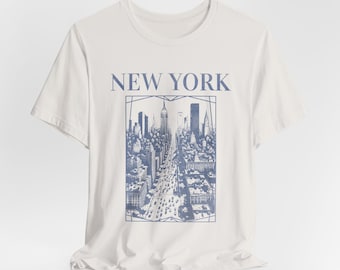 Vintage Retro Art New York shirt, New York retro T-shirt, USA retro shirt, Travel Shirt, NYC t-shirt, Retro City Art, NYC  Unisex Tee