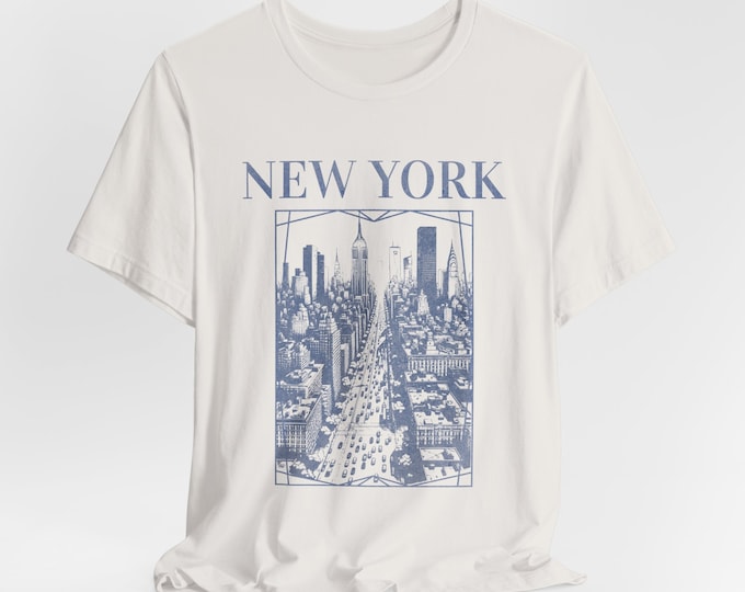 Vintage Retro Art New York shirt, New York retro T-shirt, USA retro shirt, Travel Shirt, NYC t-shirt, Retro City Art, NYC  Unisex Tee