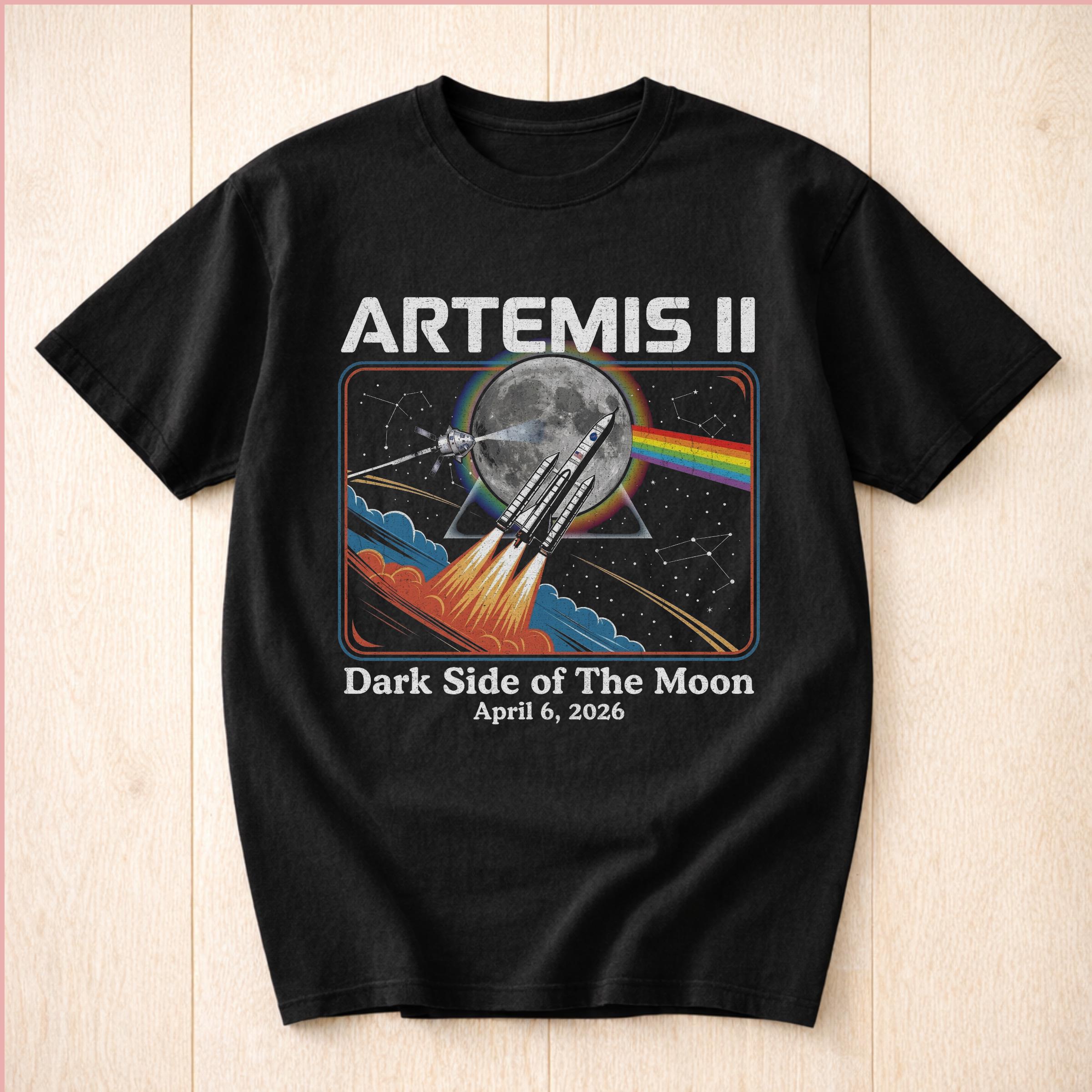 Artemis II Shirt, Dark Side of Moon Tee, Moon Mission April 2026