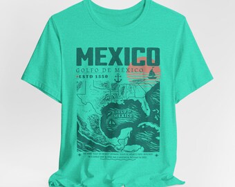 メキシコ湾シャツ、Golfo de México 1550 レトロヴィンテージアートT