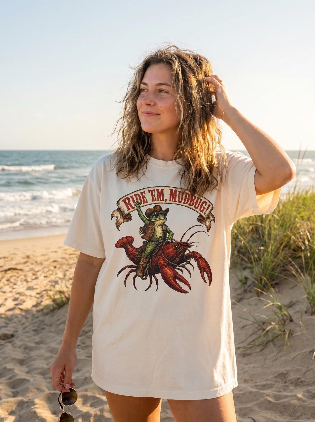 Ride 'em Mudbug Cowboy Frog Riding Crawfish, Funny Crawfish Louisiana ...