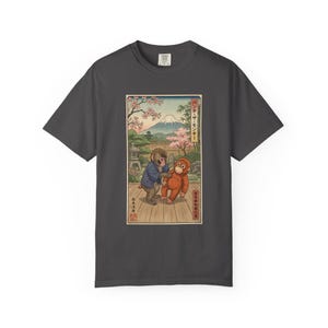Punch The Monkey Comfort Colors Shirt, Baby Monkey Punch Tee, Japanese Zoo Monkey Unisex T-shirt Graphite