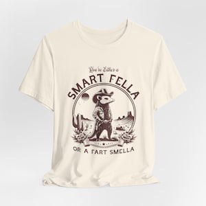 You&#39;re Either a Smart Fella or a Fart Smella Shirt Funny Possum Shirt, Retro Cartoon Funny Opossum Weird shirt, Possum Meme Unisex Tee
