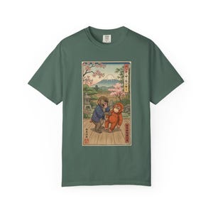 Punch The Monkey Comfort Colors Shirt, Baby Monkey Punch Tee, Japanese Zoo Monkey Unisex T-shirt Blue Spruce
