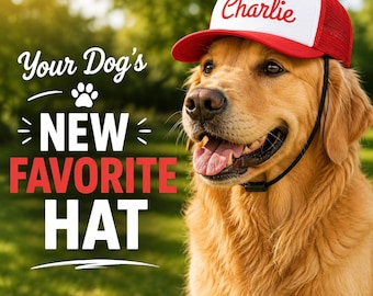 Personalized Dog Hat, Custom Dog Trucker Hat, Dog Foam Trucker Hat, Dog Baseball Cap, Pet Hat With Name, Funny Dog Accessory, Dog Mom Gift