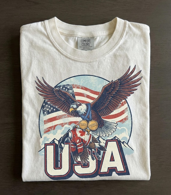 Funny USA Ice Hockey Eagle, USA Champions 2026 Shirt, USA Hockey Shirt 2026, Patriotic Ice Hockey Tee, Funny Sports Unisex T-shirt