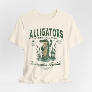 エバーグレーズ国立公園を救えシャツ、フロリダ・エバーグレーズTシャツ、ワニ反対、ワニに抵抗、人権の大ファンユニセックスTシャツ