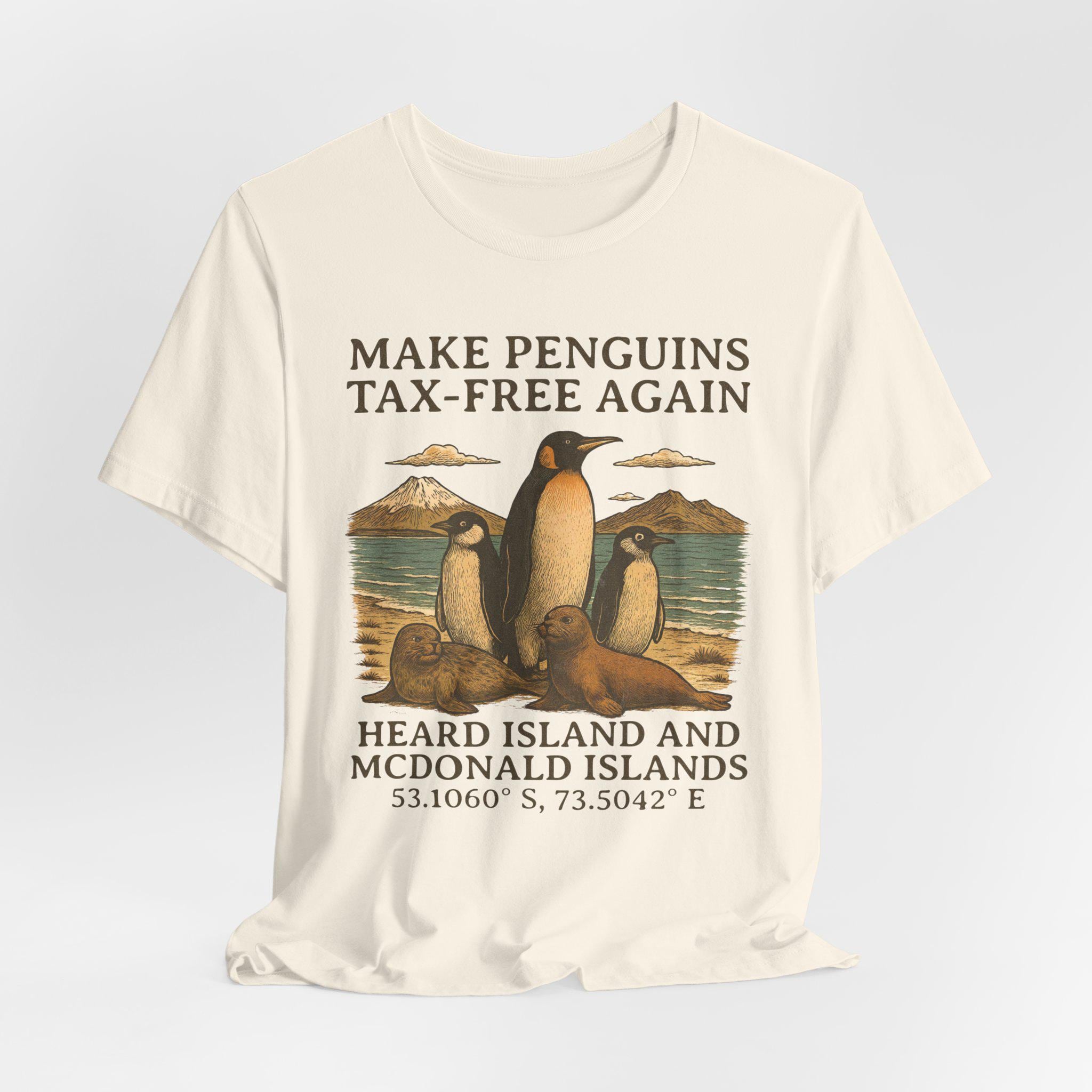 Make Penguins Tax-Free Again Funny Tariffs Meme Shirt, Resist Penguins Shirt, F Anti Tariffs, Funny Animal Unisex Tee