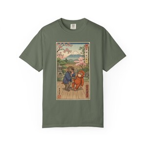 Punch The Monkey Comfort Colors Shirt, Baby Monkey Punch Tee, Japanese Zoo Monkey Unisex T-shirt Moss