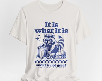 It Is What It Is And It Is Not Great, Vintage T Shirt, Funny Raccoon Shirt, Meme T Shirt, Cartoon Tee Shirt, Retro Unisex Tee