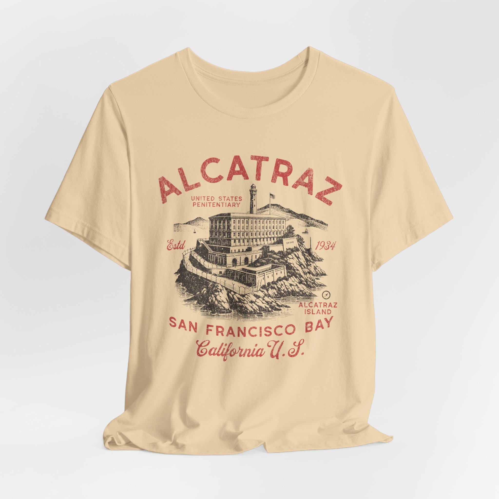 アルカトラズTシャツ、アメリカ旅行シャツ、アメリカ歴史シャツ 