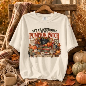 Camiseta de otoño para profesores, camiseta de otoño para profesores, camiseta de colores cómodos, camiseta de otoño para el aula, lindo regalo para profesores
