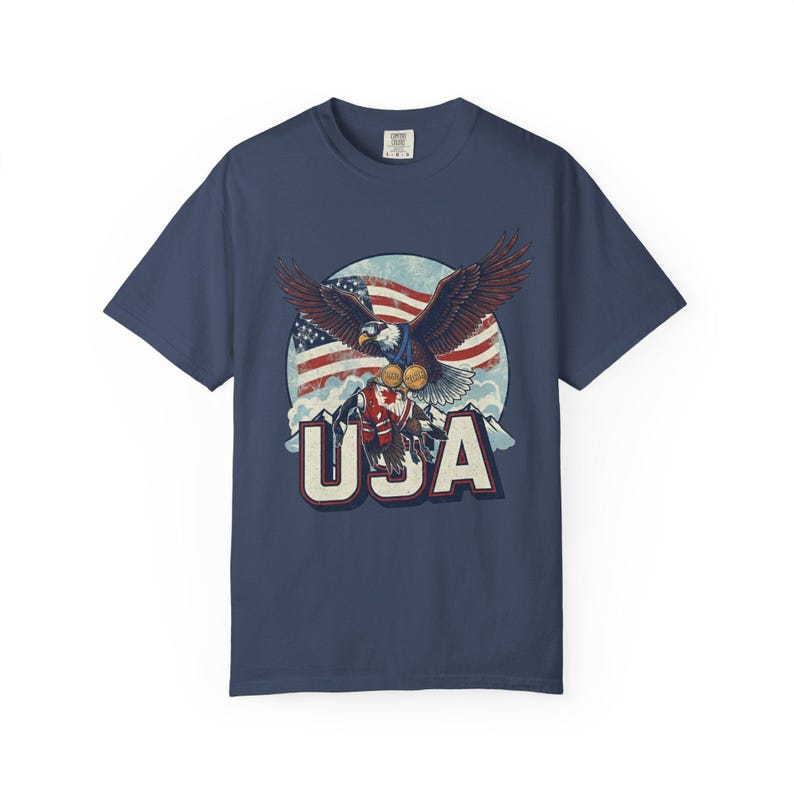 Funny USA Ice Hockey Eagle, USA Champions 2026 Shirt, USA Hockey Shirt 2026, Patriotic Ice Hockey Tee, Funny Sports Unisex T-shirt image 13