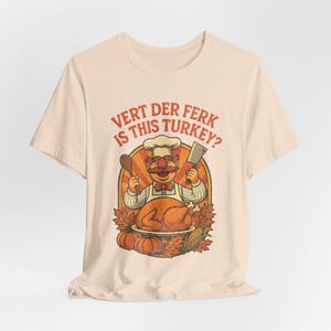 Camiseta divertida de Acción de Gracias con el chef sueco Vert Der Ferk, camiseta divertida para las fiestas, camiseta retro de los 70 con parodia de los Muppets, camiseta unisex de Acción de Gracias. imagen 5