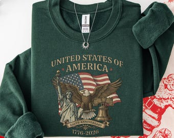 アメリカ建国250周年記念スウェットシャツ、ヴィンテージアメリカンバースデー、アメリカ独立記念日スウェットシャツ、7月4日ユニセックススウェットシャツ