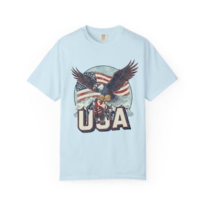 Funny USA Ice Hockey Eagle, USA Champions 2026 Shirt, USA Hockey Shirt 2026, Patriotic Ice Hockey Tee, Funny Sports Unisex T-shirt Chambray