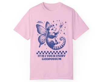 Det är jag, din fégud, opossum-tröja, rolig opossum-älskare-tröja, fégud, opossum-tröja, retro rolig opossum-tröja unisex i komfortfärger