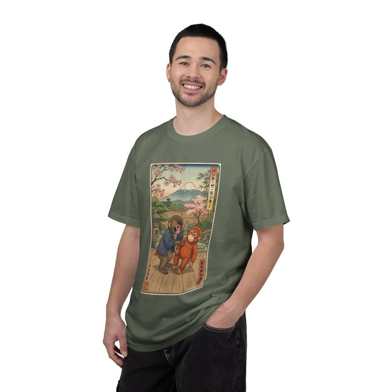 Punch The Monkey Comfort Colors Shirt, Baby Monkey Punch Tee, Japanese Zoo Monkey Unisex T-shirt image 3