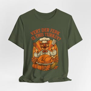 Camiseta divertida de Acción de Gracias con el chef sueco Vert Der Ferk, camiseta divertida para las fiestas, camiseta retro de los 70 con parodia de los Muppets, camiseta unisex de Acción de Gracias. imagen 11