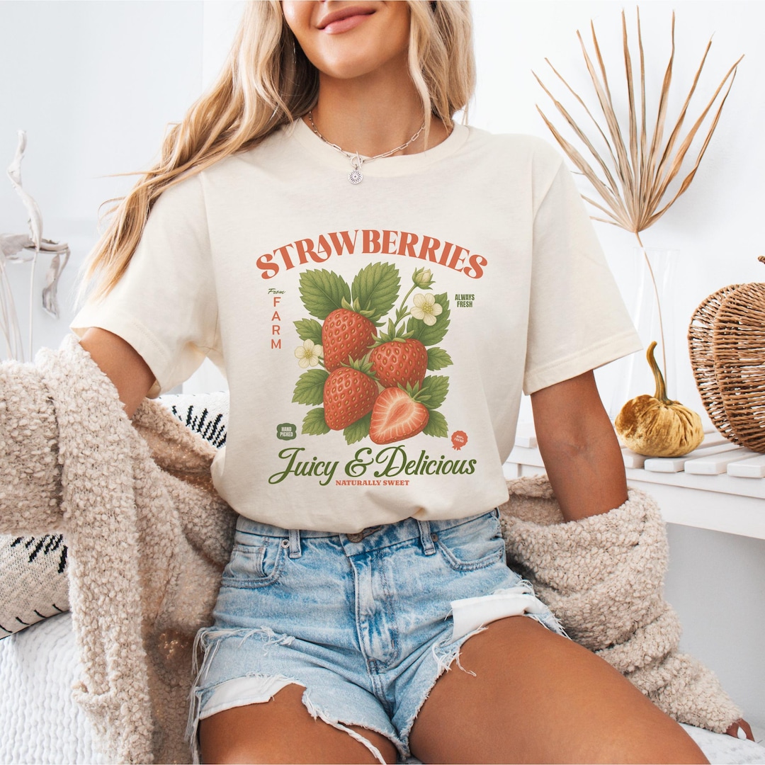 Vintage Raspberry Shirt, Sweet Fruit Tee, Retro Farmers Market T-shirt ...