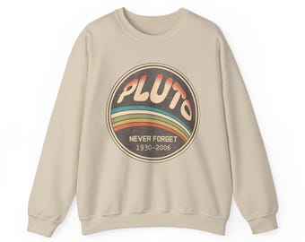 Pluto Never Forget 1930-2006 vintage retro-sweater, Pluto The Planet-sweater, retro-uniseks astronomie-sweater