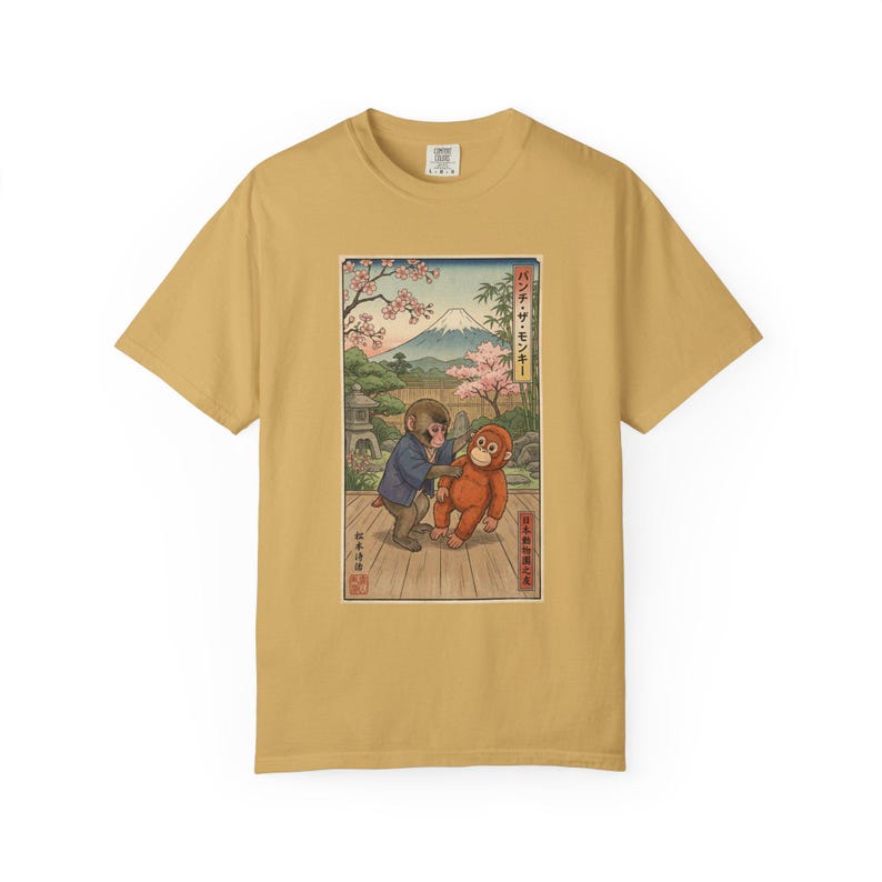 Punch The Monkey Comfort Colors Shirt, Baby Monkey Punch Tee, Japanese Zoo Monkey Unisex T-shirt image 9