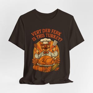 Camiseta divertida de Acción de Gracias con el chef sueco Vert Der Ferk, camiseta divertida para las fiestas, camiseta retro de los 70 con parodia de los Muppets, camiseta unisex de Acción de Gracias. imagen 2