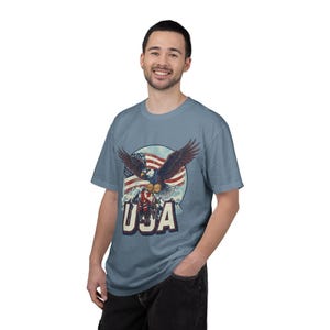 Funny USA Ice Hockey Eagle, USA Champions 2026 Shirt, USA Hockey Shirt 2026, Patriotic Ice Hockey Tee, Funny Sports Unisex T-shirt Ice Blue