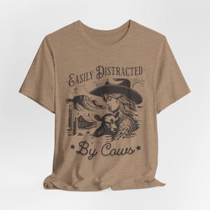 Easily Distracted By Cows Soft Shirt, Cow Lover Shirt For Her, Funny Cow Lover Shirt, Farm Lover, Cowgirl Shirt, Animal Lover Unisex Tee