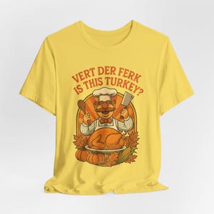 Camiseta divertida de Acción de Gracias con el chef sueco Vert Der Ferk, camiseta divertida para las fiestas, camiseta retro de los 70 con parodia de los Muppets, camiseta unisex de Acción de Gracias. imagen 10