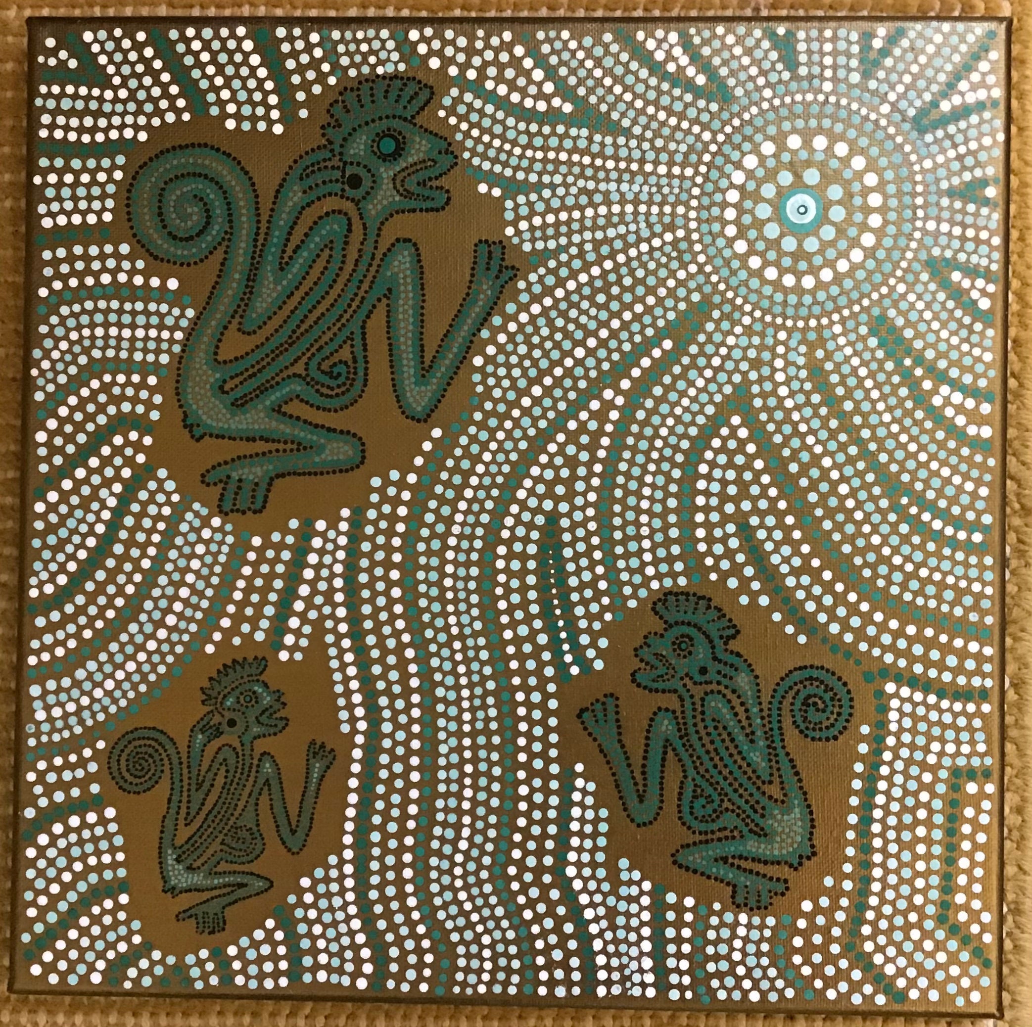 Dot painting Wall hanging Canvas Etsy