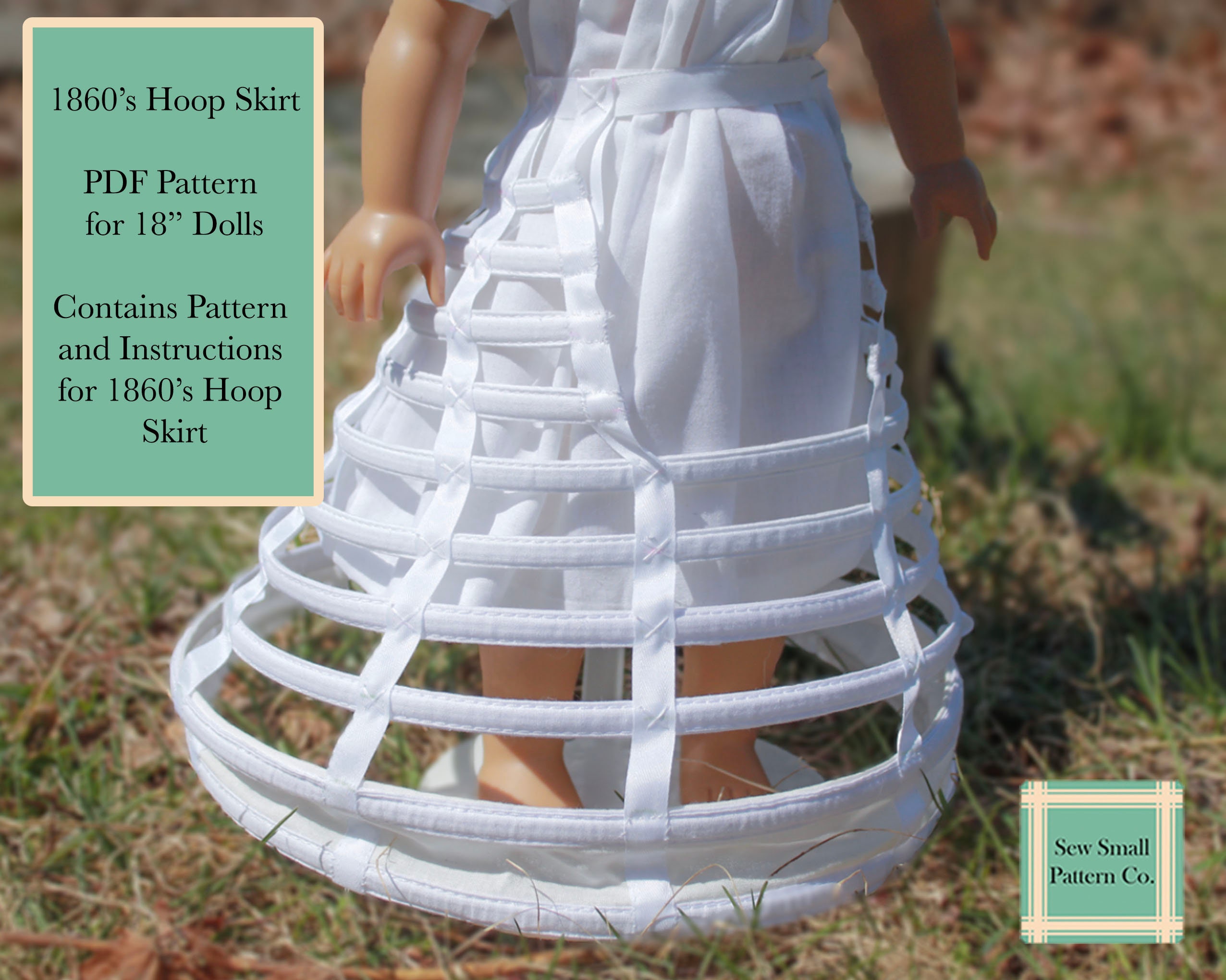 1860's Hoop Skirt Pattern for 18inch American Girl Dolls Etsy